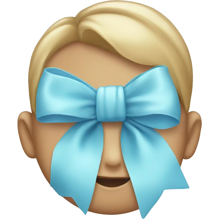 Cute baby blue bow emoji