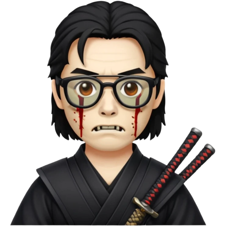 zombie samurai with black glasses emoji