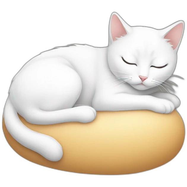 Totally white cat sleeping near by totally black cat emoji
