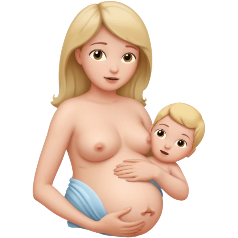 a sexy nude pregnant woman giving birth emoji