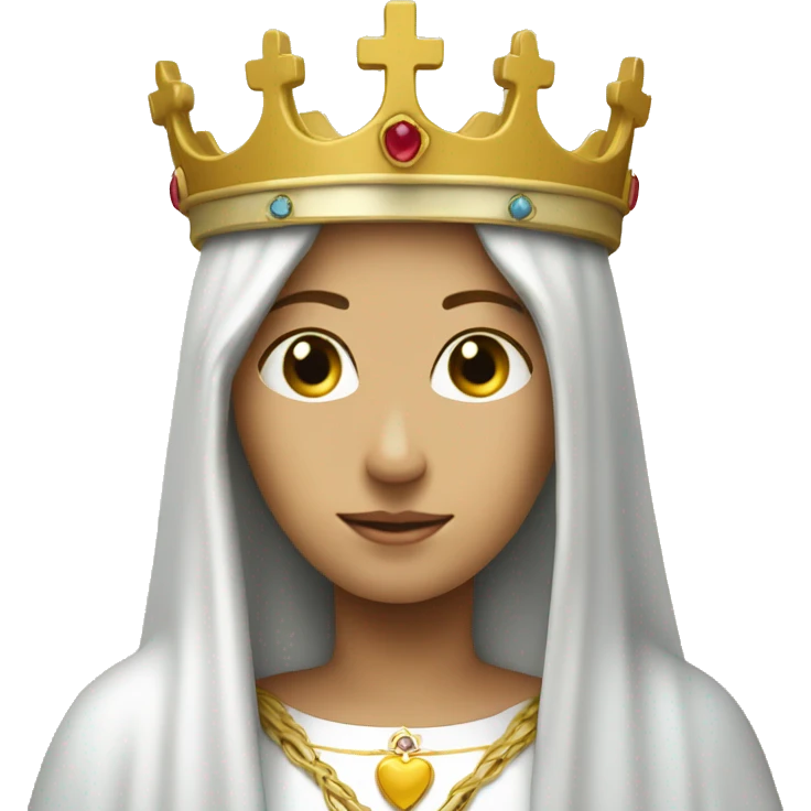 holy mary heart, with a crown emoji