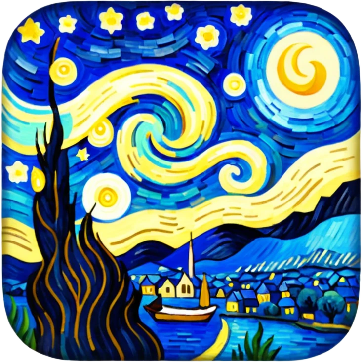 Starry night as painted by van gogh emoji