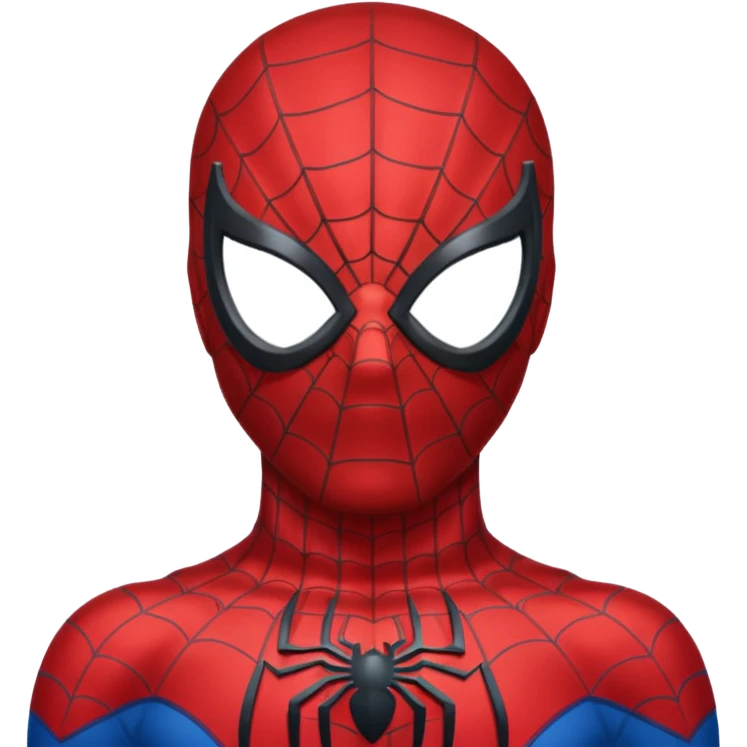 An spiderman, shoulder up with glass
 emoji
