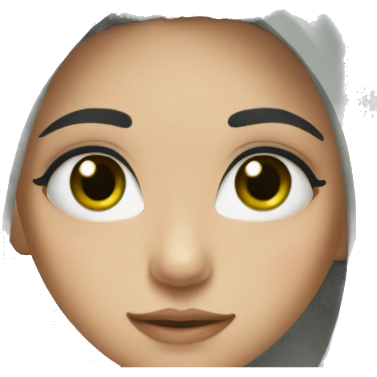 Girl black hair and black-green eyes  emoji