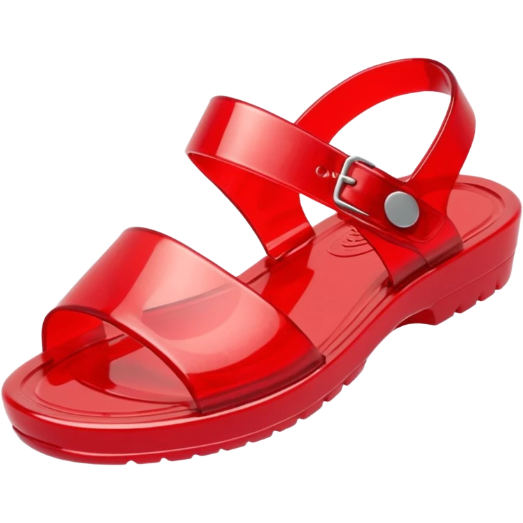 make a nice emoji of red plastic jelly sandals from the 80's emoji
