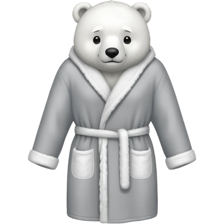grey shower robe with polar bear faces on it  emoji