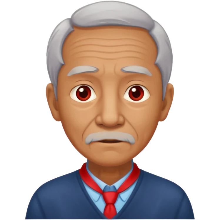 old man with red necklaced emoji