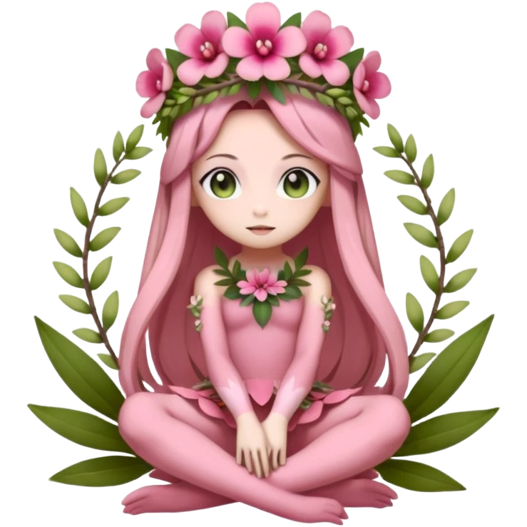 Cute Romantic Realistic  Floral Meloetta-Digimon-Pokémon-Fakémon-hybrid-fusion, full body emoji