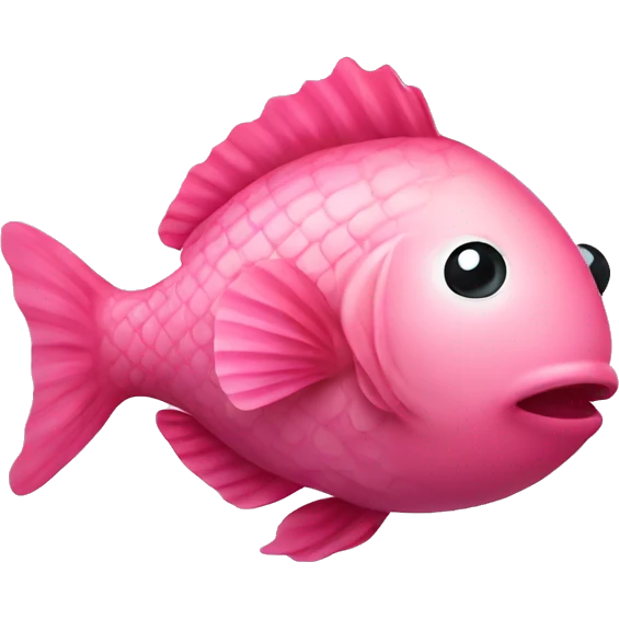 pink fish with white bow emoji