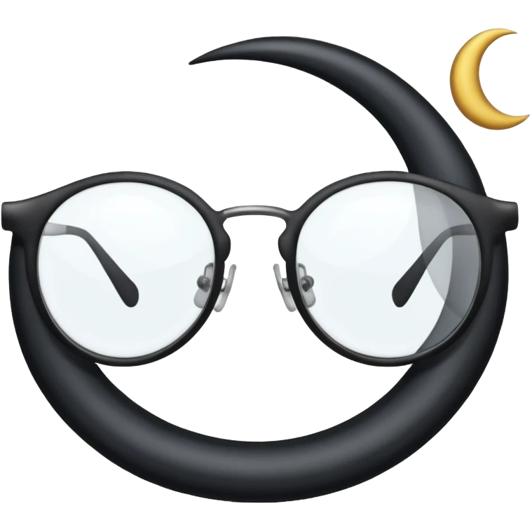 occhiali con la montatura a forma di una mezzaluna  emoji