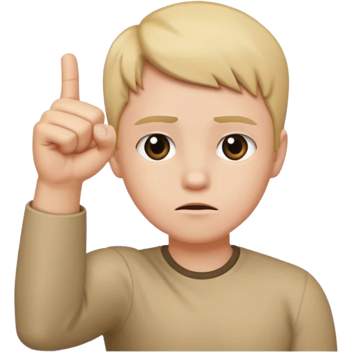 😔 use this emoji but make him have an arm up with a fist emoji