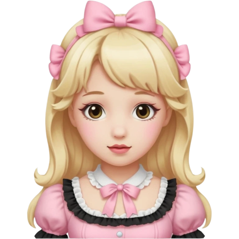 Pink Lolita with blonde hair emoji