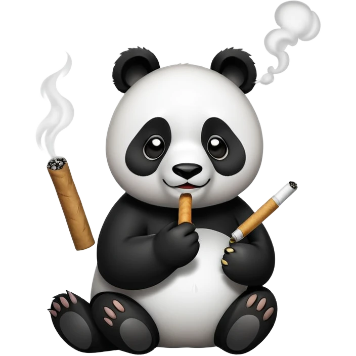Panda smoking spliff emoji