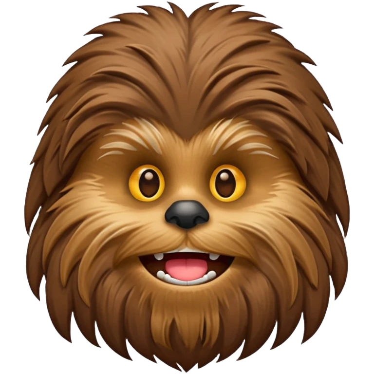 crea un emoticono de la cara de chewbacca en formato png emoji