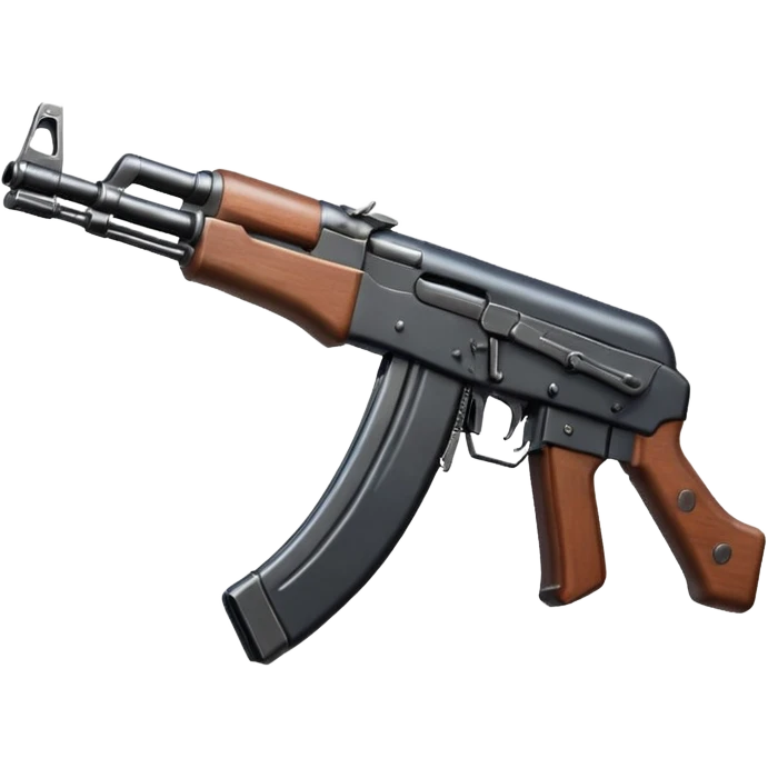 Ak 47 gun emoji in realestic and tilt it with some angle emoji