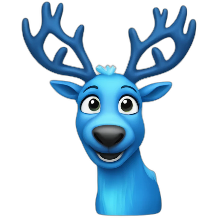 crazy blue reindeer emoji