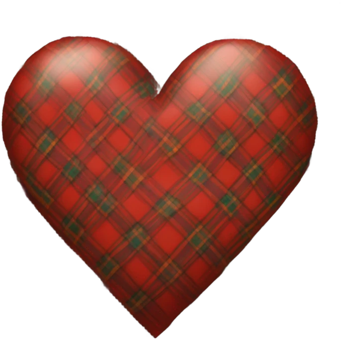 Scottish tartan heart emoji