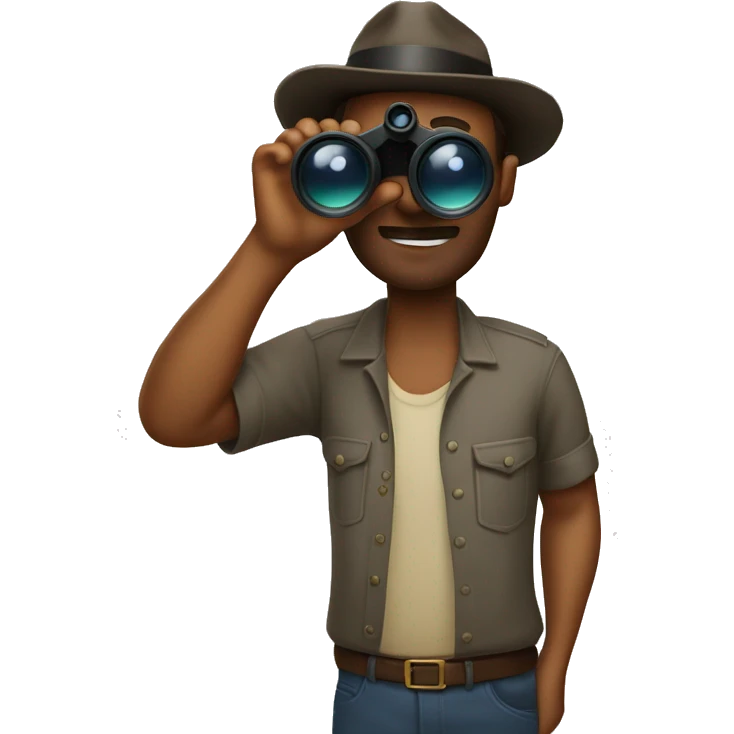 hombre con binocular emoji