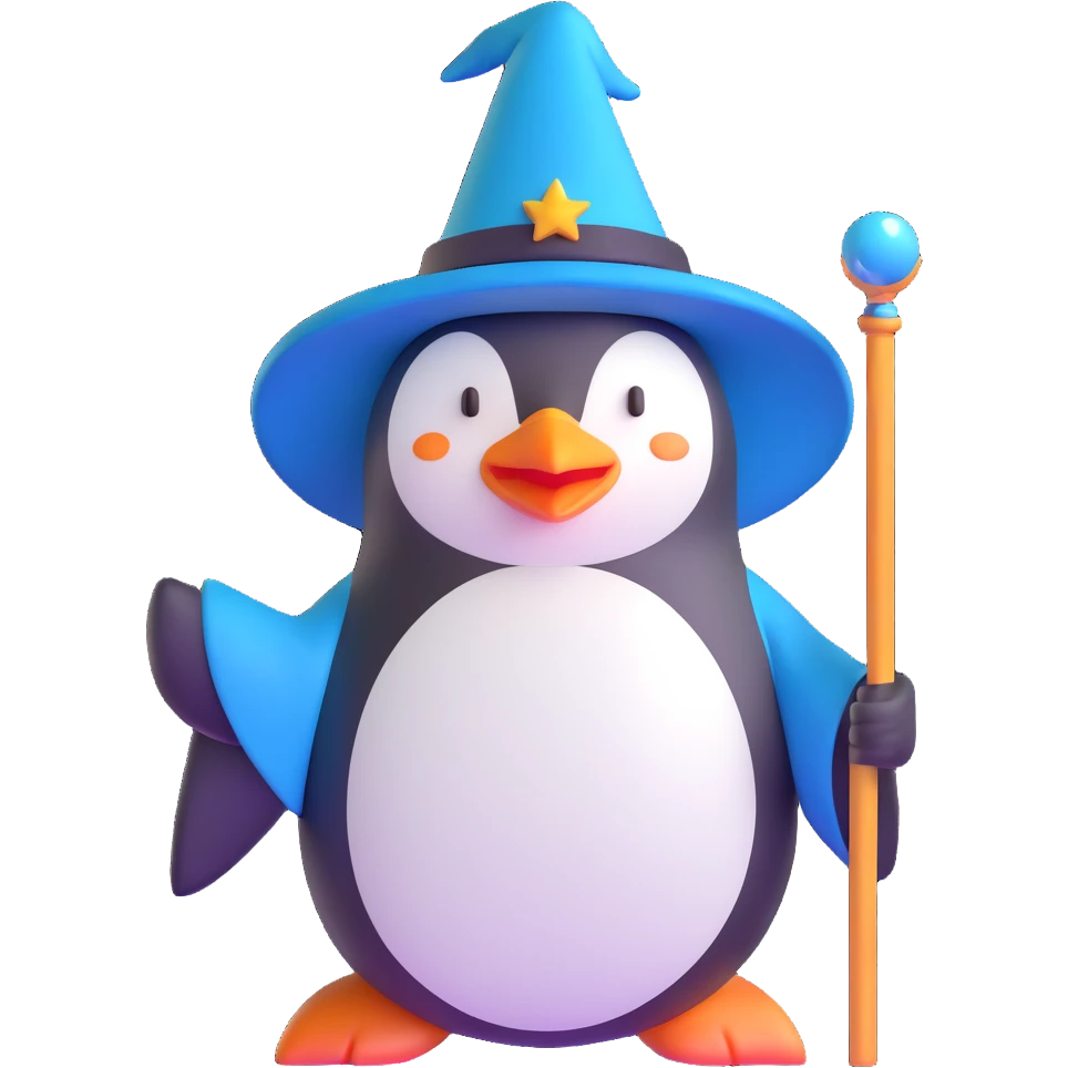 penguin wizard emoji