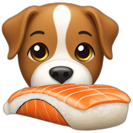 Sushi eating a dog emoji