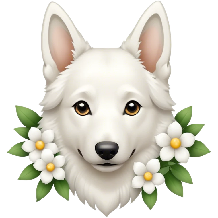 White Shepherd flower  emoji