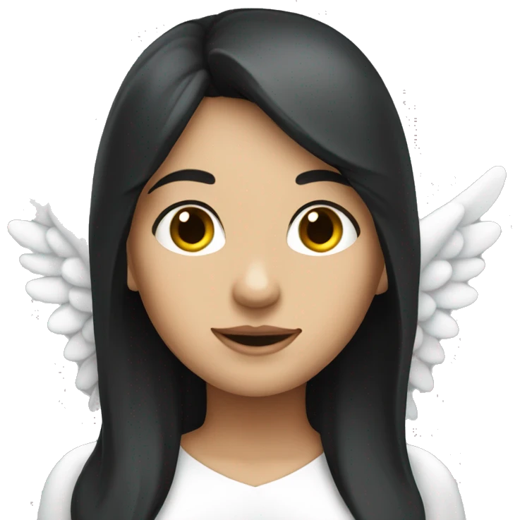 A white female angel with black hair emoji