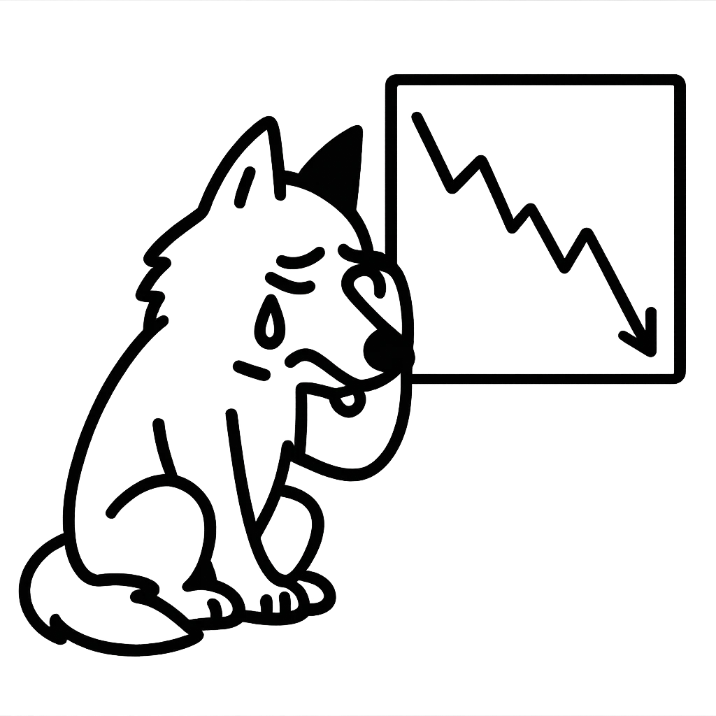 simple, stark depiction of a wolf emoji