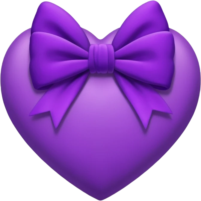heart with a velvet bow, purple emoji