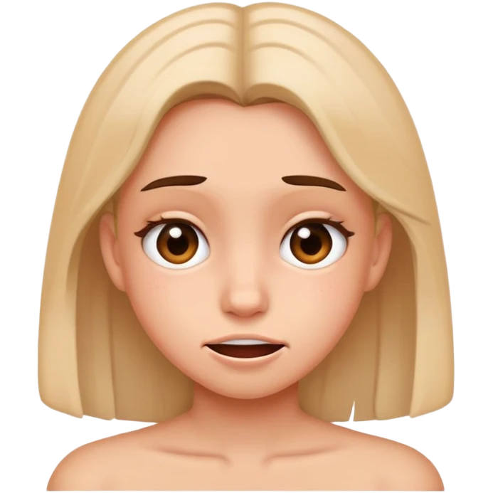 girl with a cringe face emoji