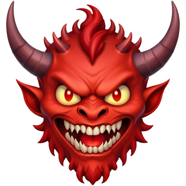 red horned demon with evil grin emoji