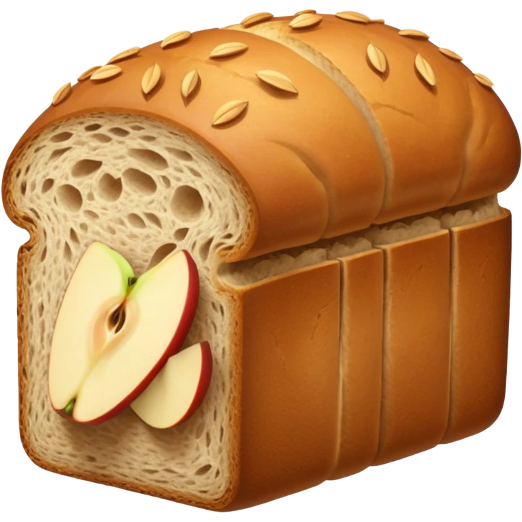 Whole-grain carbs emoji: simple, bright icon of whole grains or whole-grain bread, Apple-style emoji