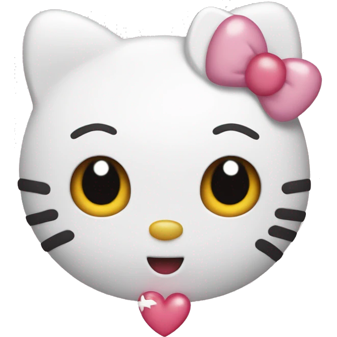 Hello kitty with heart eyes emoji