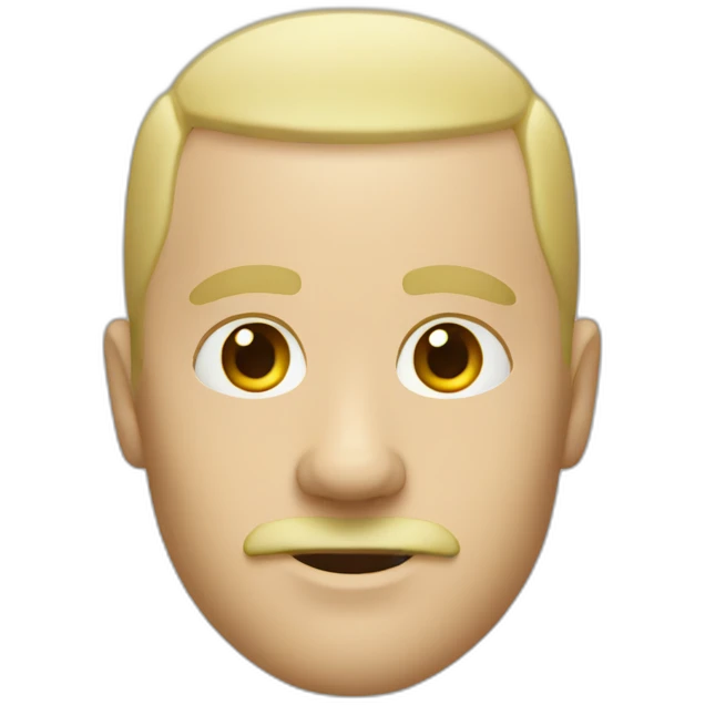 white man with shaved head with blonde mustache emoji