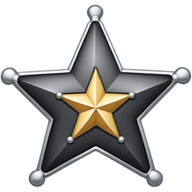 BLK letters in western sheriff style with silver outline and star badge emoji