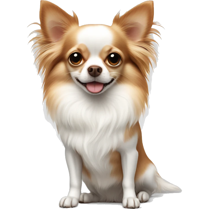 white red longhaired chihuahua emoji