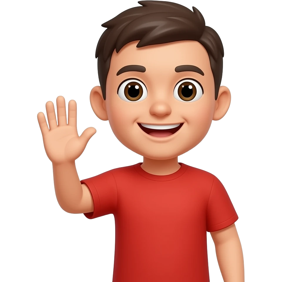 make a welcome emoji and make it red like a standing person  waving hand emoji