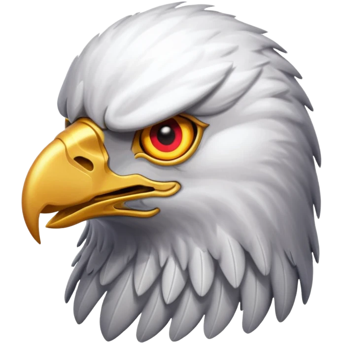 Eagle with lasers shooting out of eyes emoji