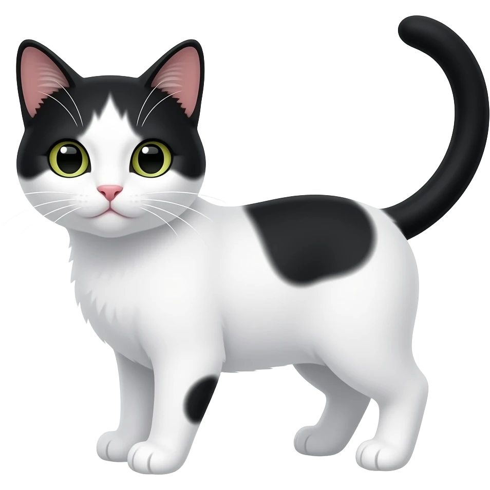 Un gatito blanco con manchas negras emoji