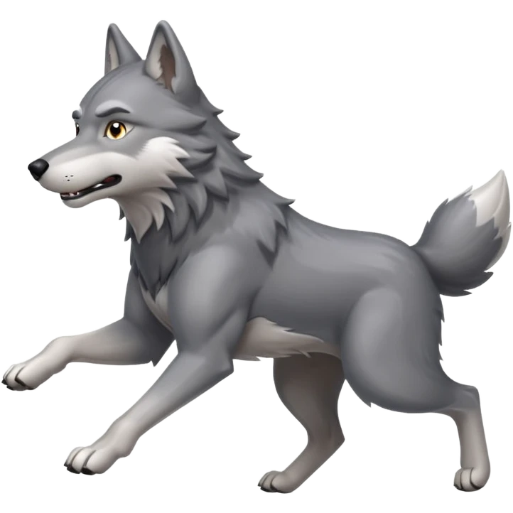 A running wolf emoji