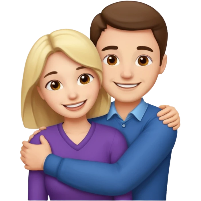 Guy and girl hugging emoji