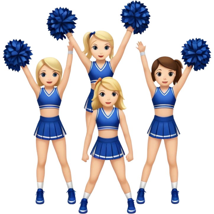 4 girls in a cheer stunt emoji