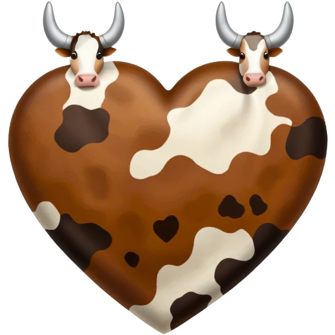 Cow print brown  heart emoji