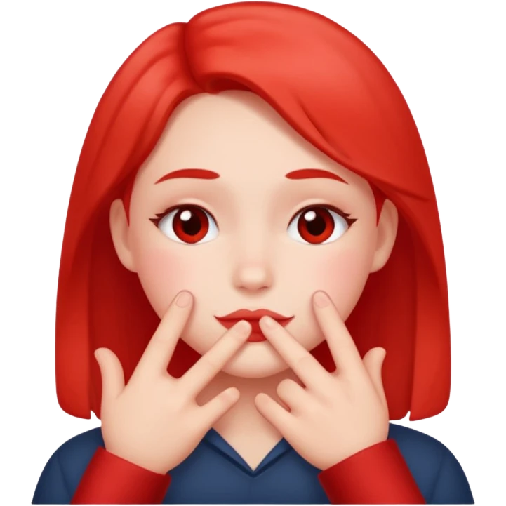 blushing with fingers emoji