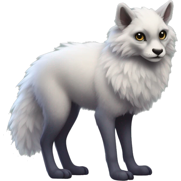 Modern Realistic Rare Fantasy Fluffy Slim Vernid-Trico-Melprin-species by LiLaiRa, full body emoji