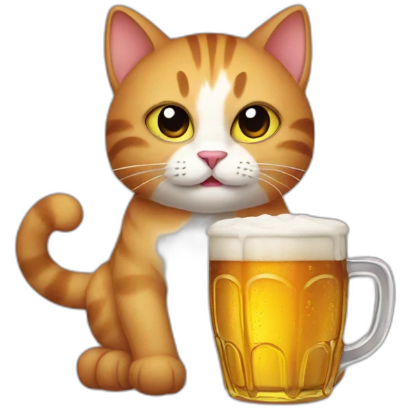 Cat drink beer emoji