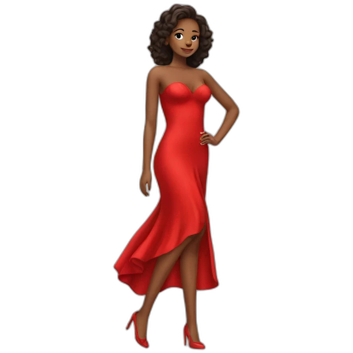 Sexy woman red dress emoji