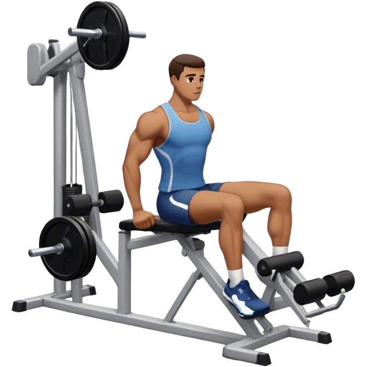 Man Doing Seated Machine Leg Extension emoji