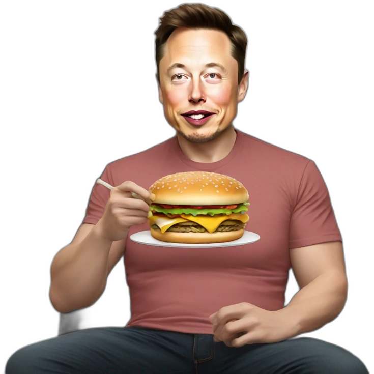 elon musk eating big mac in his tesla emoji