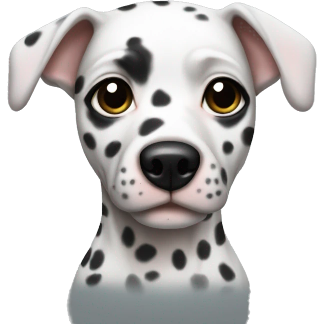 Hairless dog with black and white spots emoji