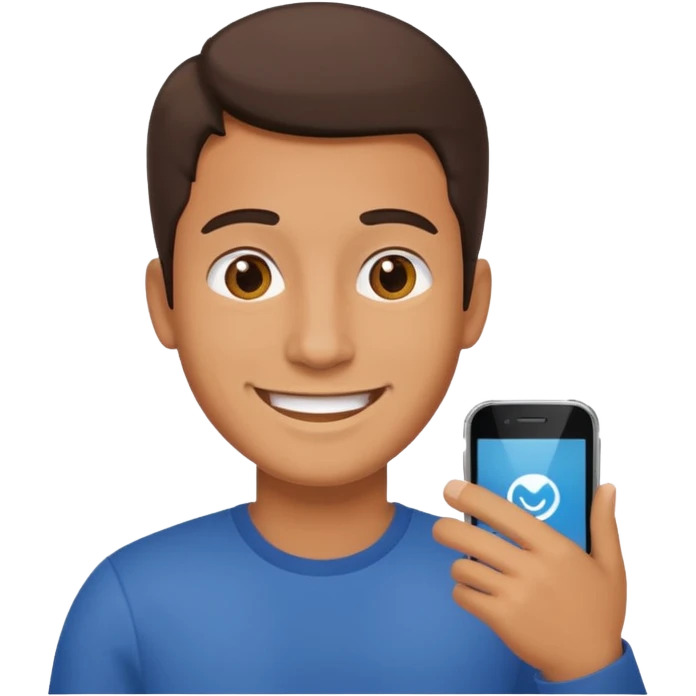 a man using  mobile phone emoji
